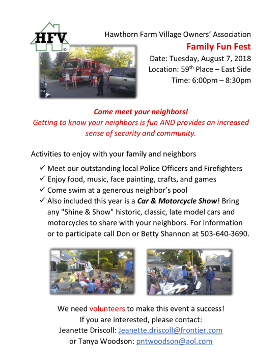 Funfest 2022 Schedule